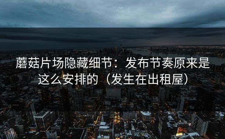 蘑菇片场隐藏细节：发布节奏原来是这么安排的（发生在出租屋）