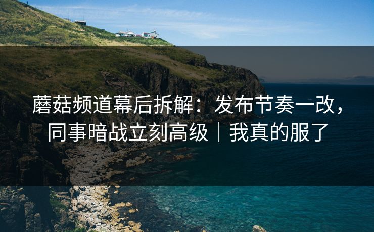 蘑菇频道幕后拆解：发布节奏一改，同事暗战立刻高级｜我真的服了